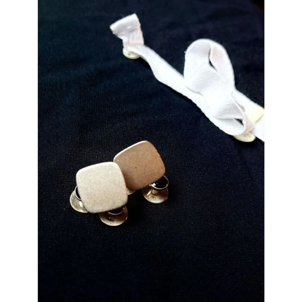 NS Meyer Sterling Silver Cufflinks Minimalist Rectangle Vintage